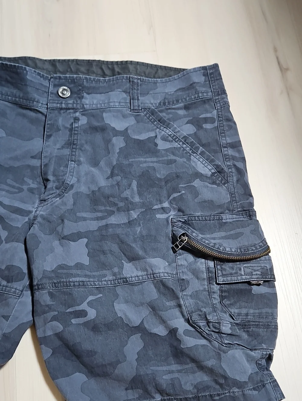 Kuhl Shorts Mens 38 Blue Gray Camo Ambush Cargo Tactical Utility Hiking Outdoor